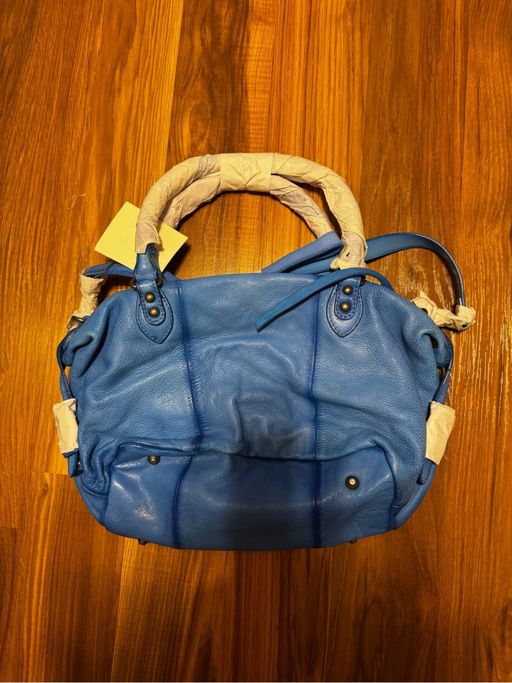 🚨 RARE!! NO FLAWS! NO ODORS!! Free People Baby Emerson Saphire Blue Leather - Picture 3 of 5